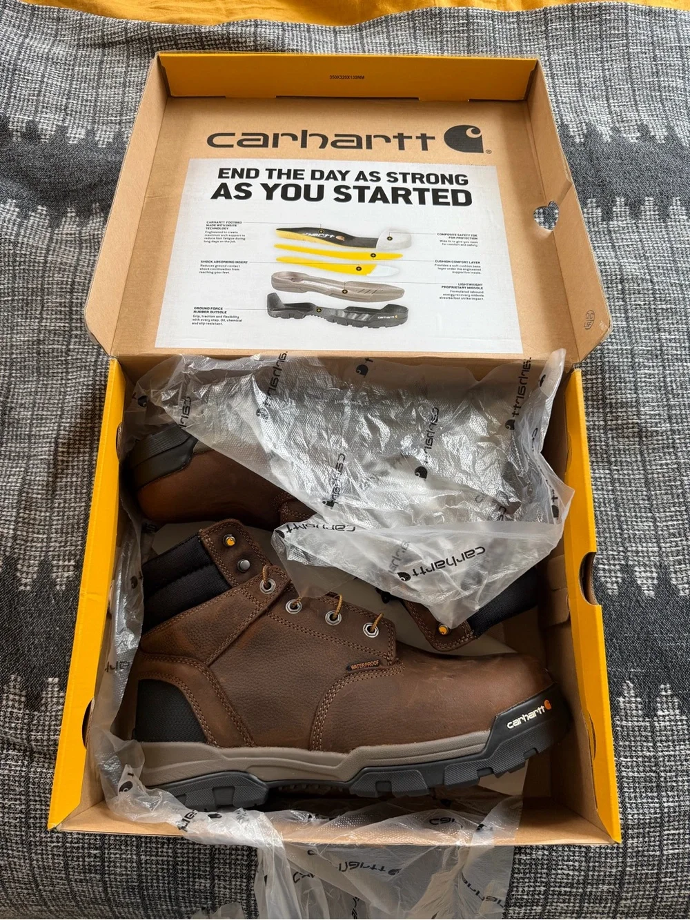 Carhartt Brown and Black Ground Force 6-Inch Waterproof Work Boot